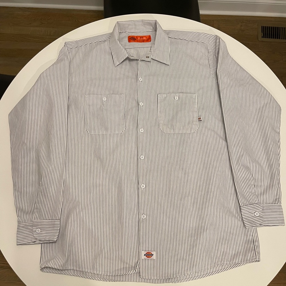 Dickies White and Blue Button Down Shirt